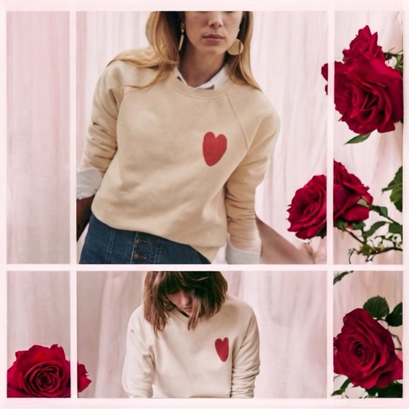 Sezane Tops - SEZANE BOBO CHOSES Heart Sweatshirt Size S
